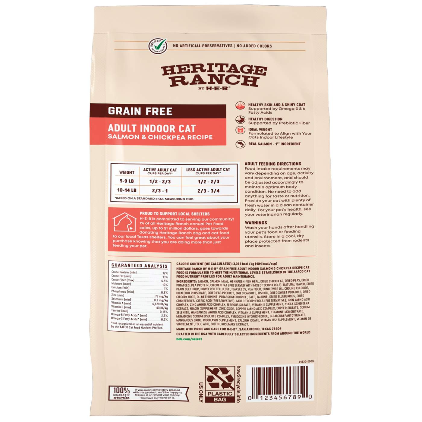 Heritage Ranch by H-E-B Adult Indoor Grain-Free Dry Cat Food - Salmon & Chickpea; image 2 of 2