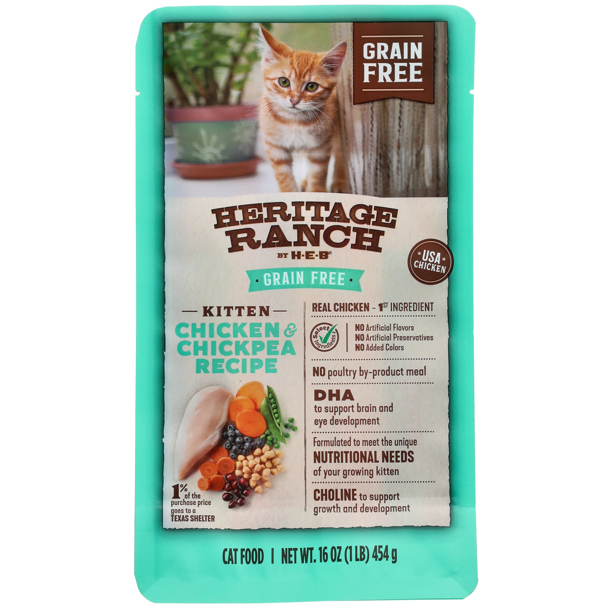 Heritage Ranch by HEB Kitten GrainFree Dry Cat Food Chicken & Chickpea Shop Food at HEB