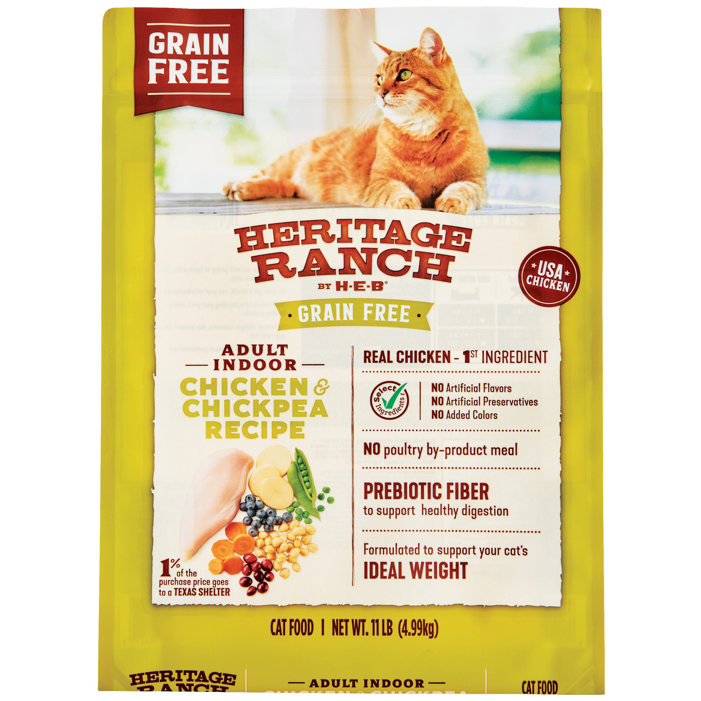 Heritage Ranch by H E B Grain Free Adult Indoor Dry Cat Food Chicken Chickpea