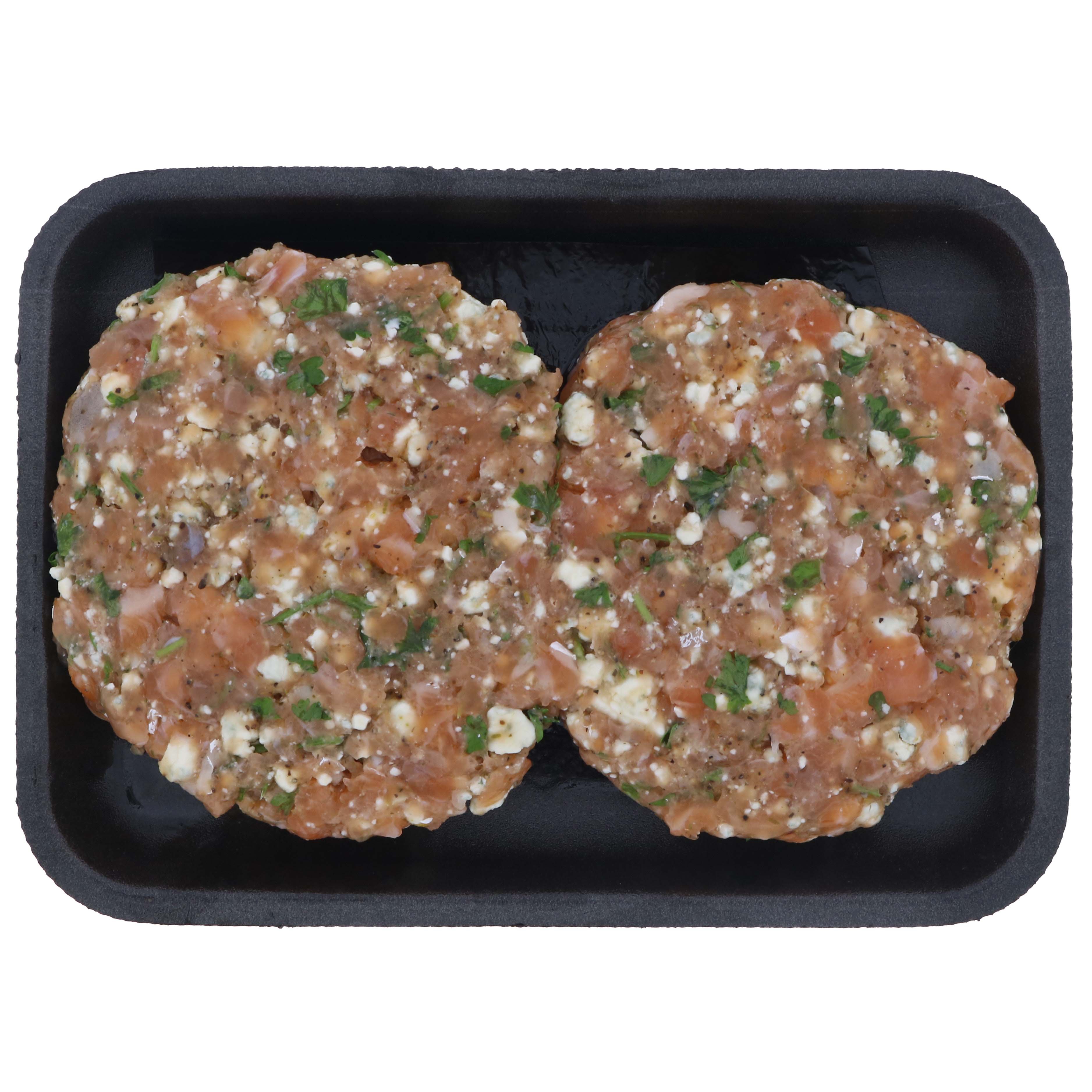 H-E-B Blue Cheese Atlantic Salmon Burgers - Shop Fish At H-E-B