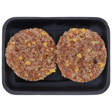 H-E-B Fish Market Salmon Burger Patties - Bacon Cheddar, 2 ct