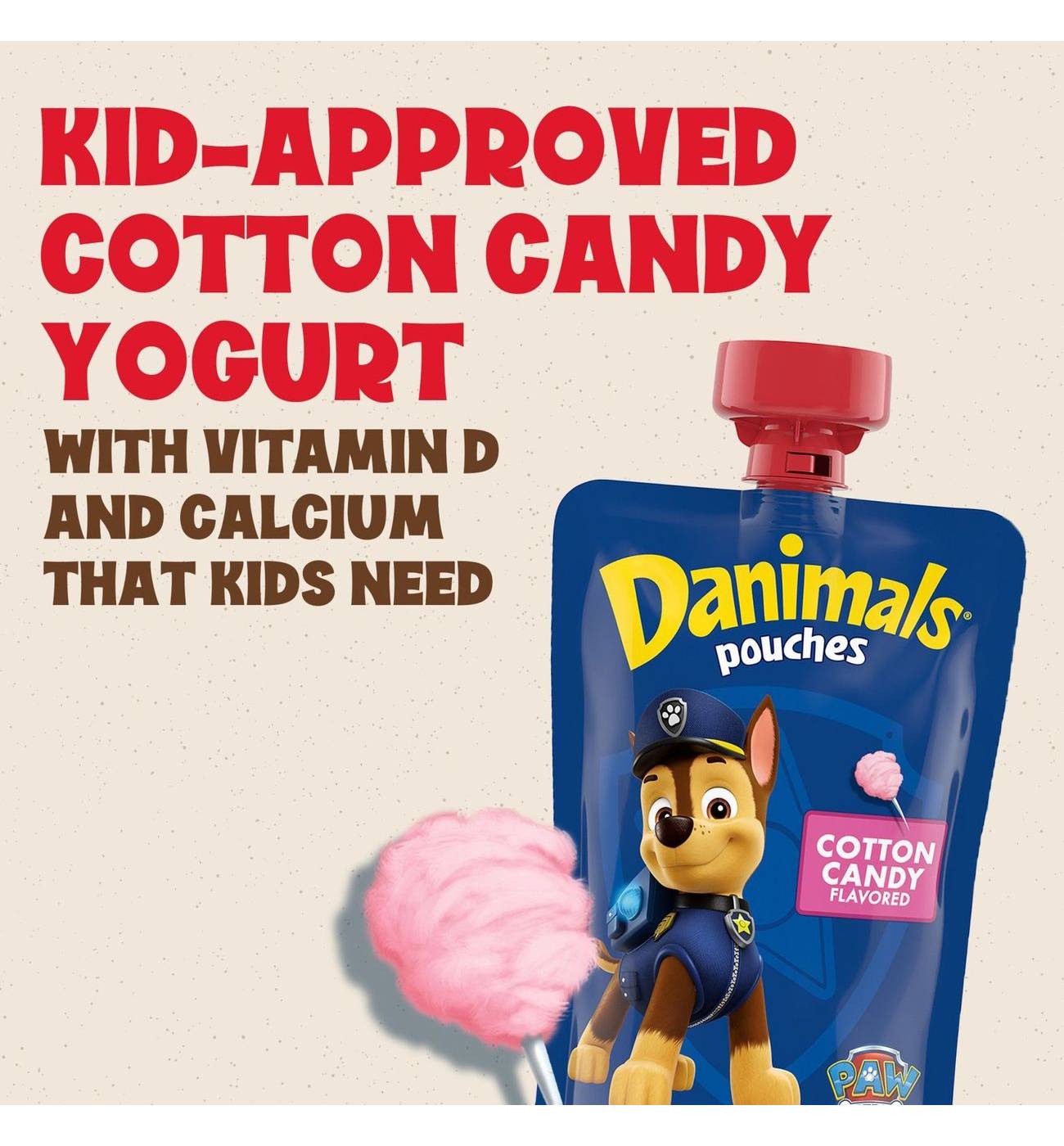 Dannon Danimals Squeezables Low-Fat 4pk Yogurt Pouches -  Cotton Candy ; image 5 of 10