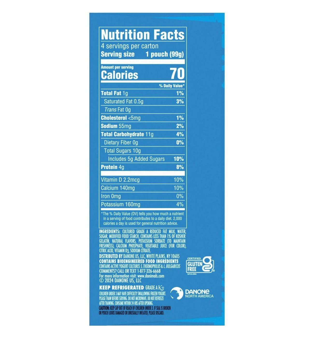 Dannon Danimals Squeezables Low-Fat 4pk Yogurt Pouches -  Cotton Candy ; image 6 of 10