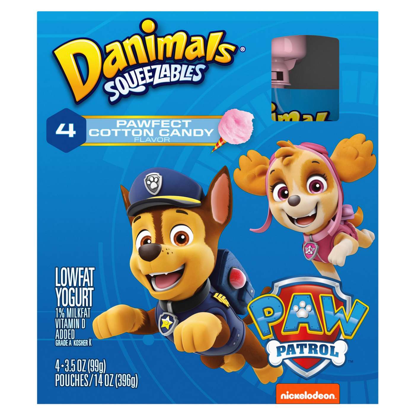 Dannon Danimals Squeezables Low-Fat 4pk Yogurt Pouches -  Cotton Candy ; image 6 of 8