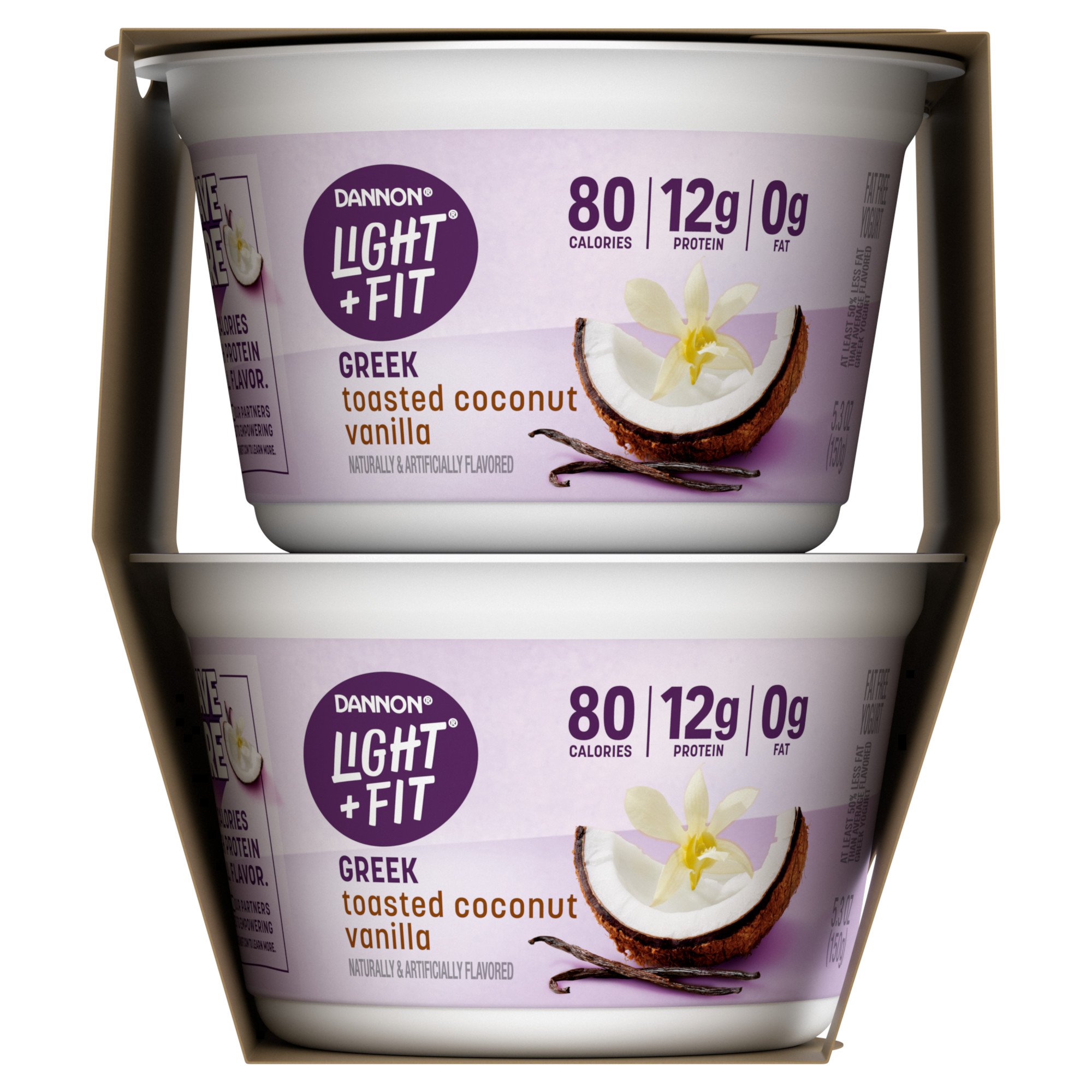 Light + Fit Greek Nonfat 4 Pk Yogurt - Toasted Coconut Vanilla - Shop ...