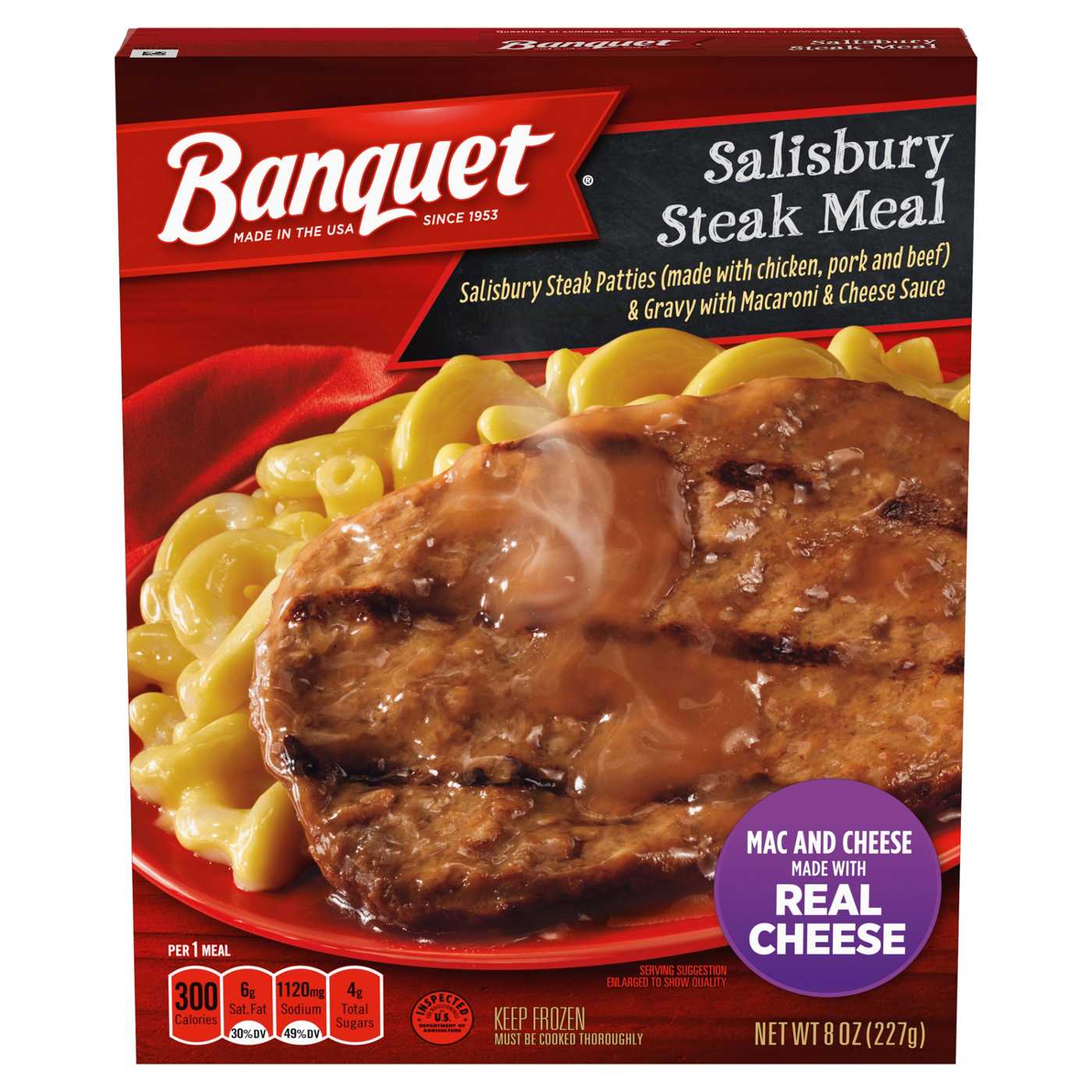 Banquet Salisbury Steak Patties Frozen Meal; image 1 of 7