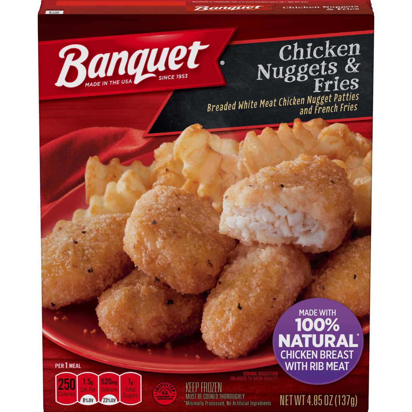 Banquet Chicken Nuggets & Fries Frozen Meal; image 1 of 4