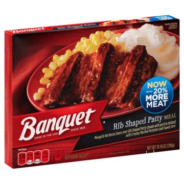 Banquet Rib-Shaped Patty Frozen Meal, 10.45 oz