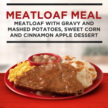 Banquet Meatloaf with Mashed Potatoes & Cinnamon Apple Dessert Frozen Meal