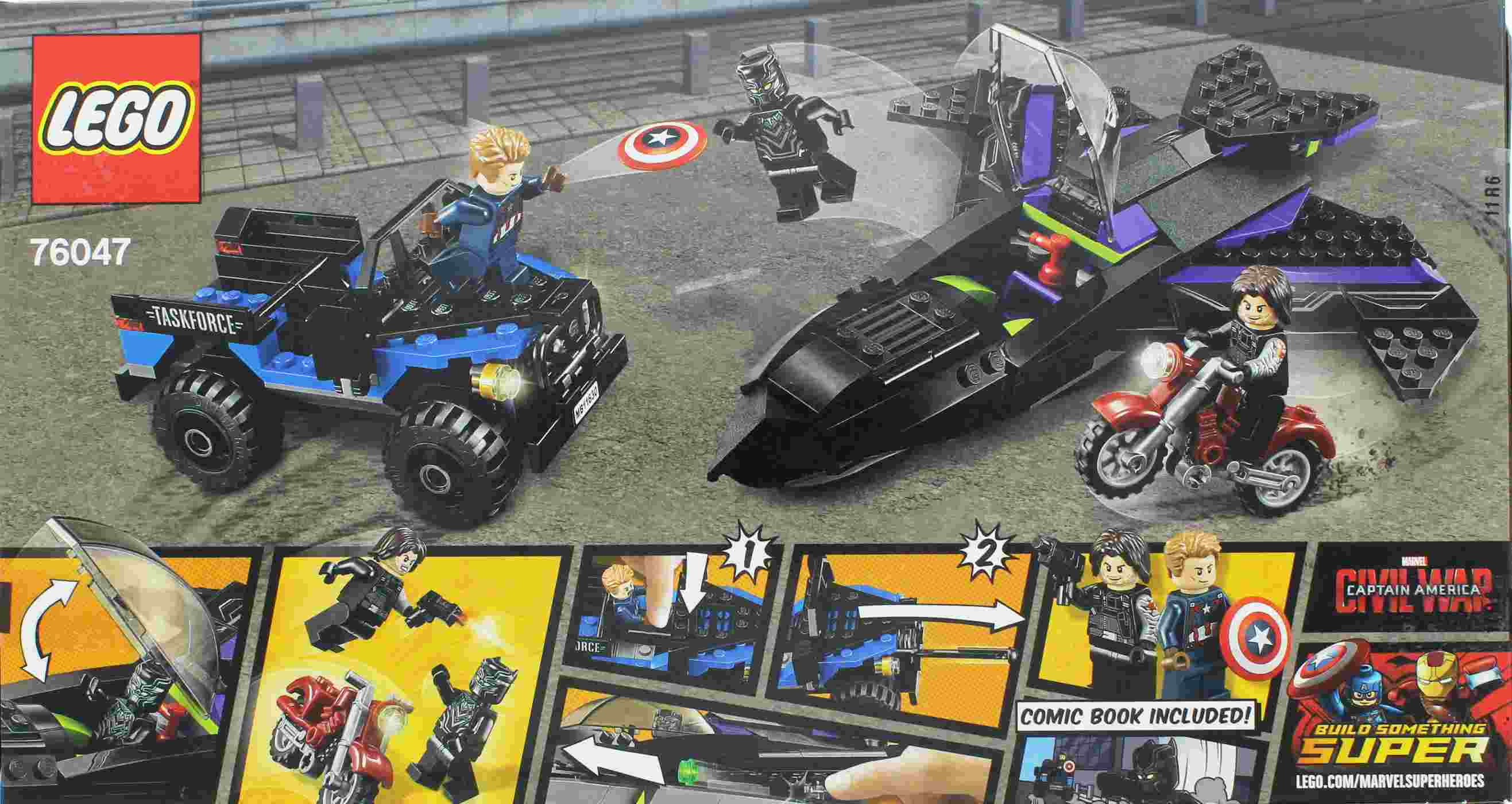 Lego captain america civil war black panther discount pursuit