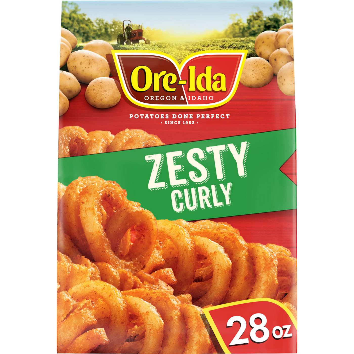Ore-Ida Frozen Zesty Curly Seasoned French Fries; image 1 of 9