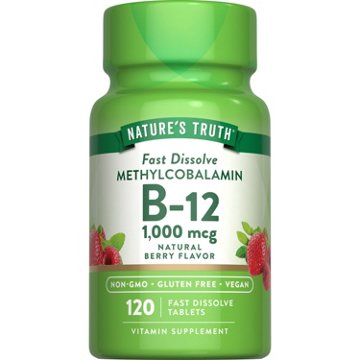 Nature's Truth Methylcobalamin B-12 1000mcg Fast-Dissolve Tablets - Berry Flavor, 120 ct