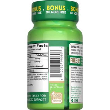 Nature's Truth Enhanced Absorption CoQ-10 100mg Quick-Release Softgels, 50 ct