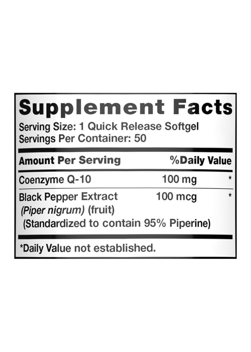 Nature's Truth Enhanced Absorption CoQ-10 100mg Quick-Release Softgels; image 3 of 6
