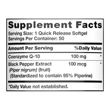 Nature's Truth Enhanced Absorption CoQ-10 100mg Quick-Release Softgels, 50 ct
