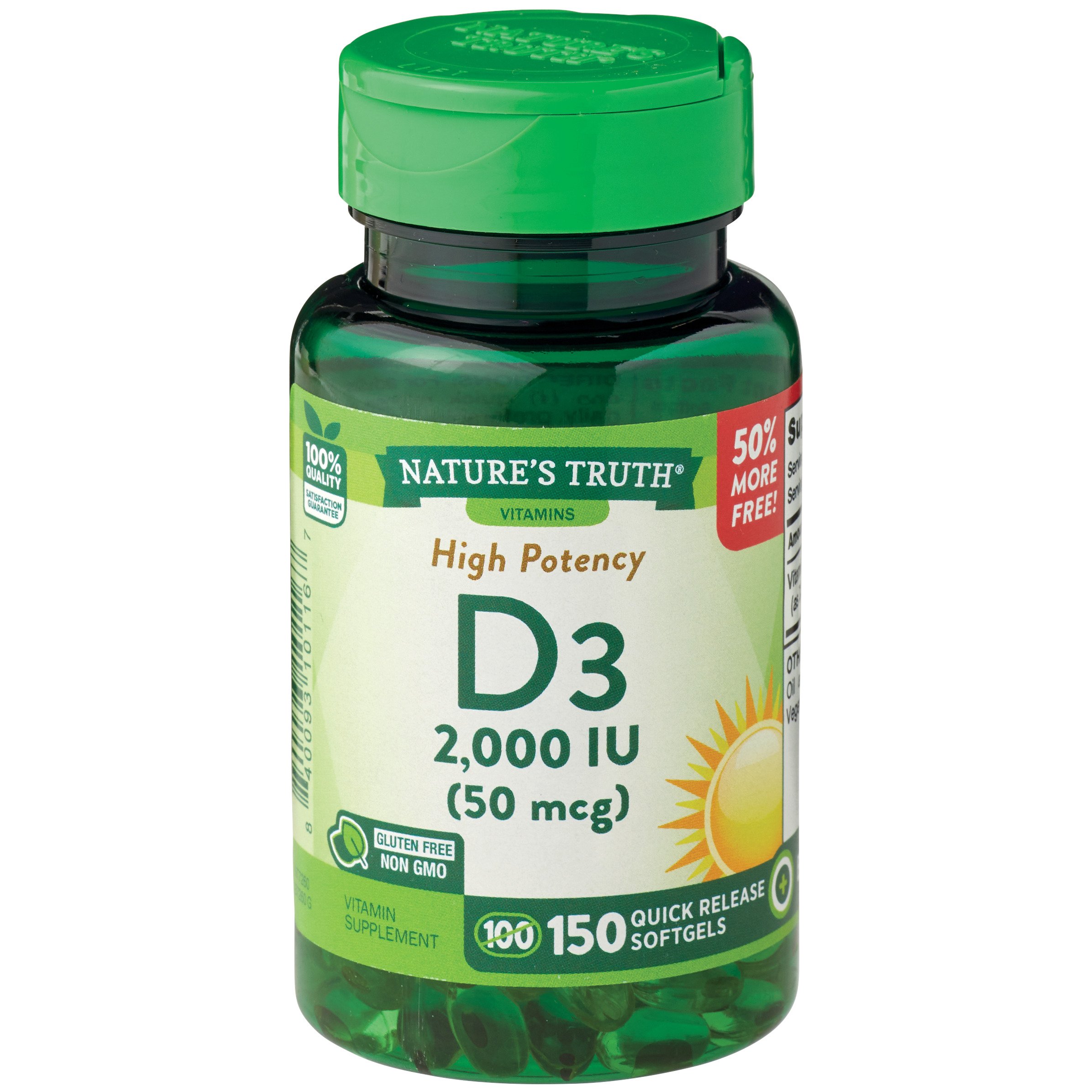 Nature's Truth High Potency Vitamin D3 2000 IU - Shop Vitamins A-Z at H-E-B