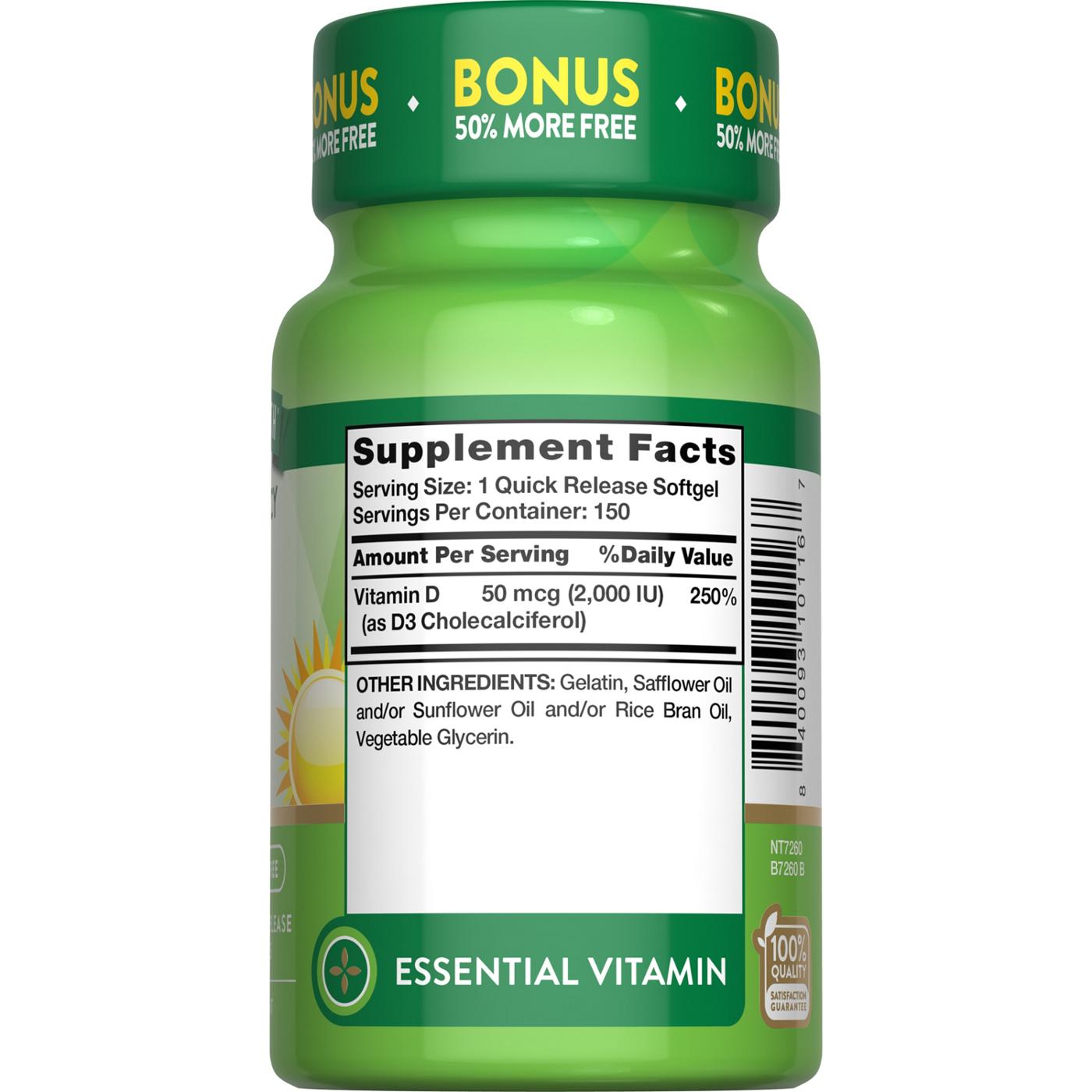 Nature's Truth High Potency Vitamin D3 2000 IU; image 2 of 3