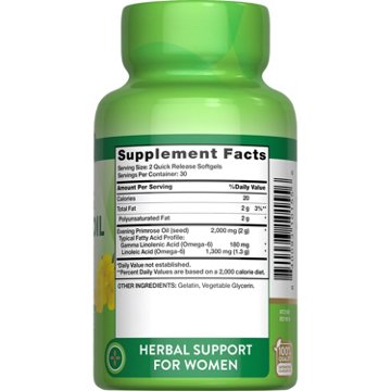 Nature's Truth Cold-Pressed Evening Primrose Oil 2000mg Quick-Release Softgels