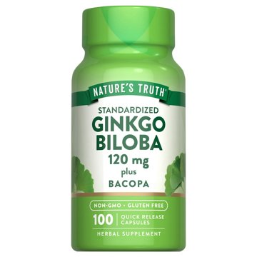 Nature's Truth Standardized Ginkgo Biloba 120 mg Capsules, 100ct