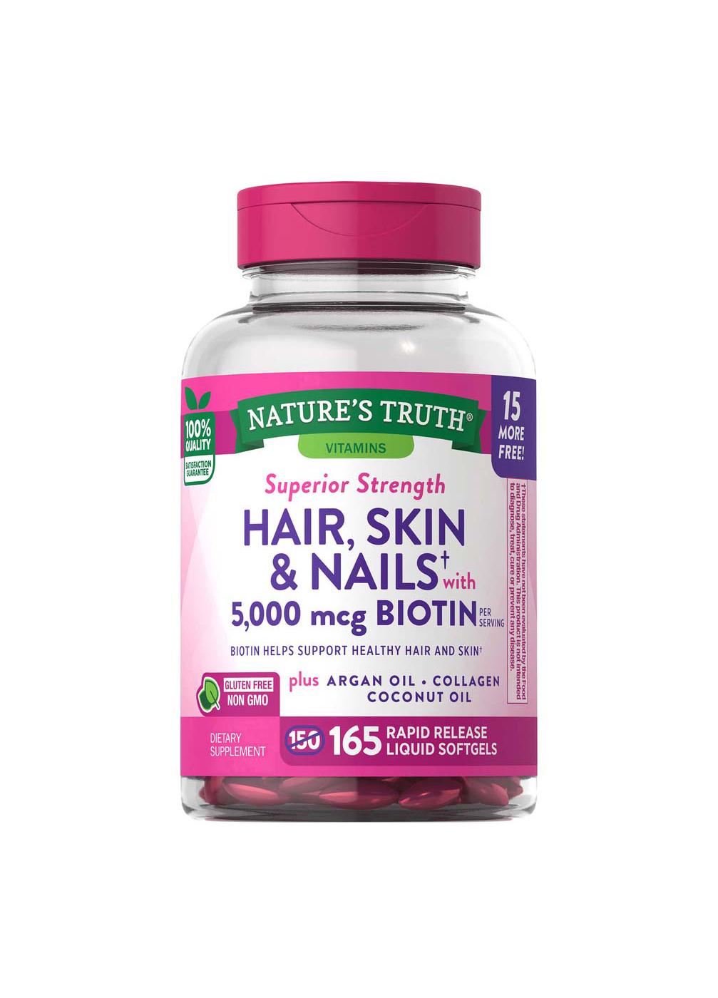 Nature's Truth Hair, Skin & Nails with 5,000 mcg Biotin - Shop ...