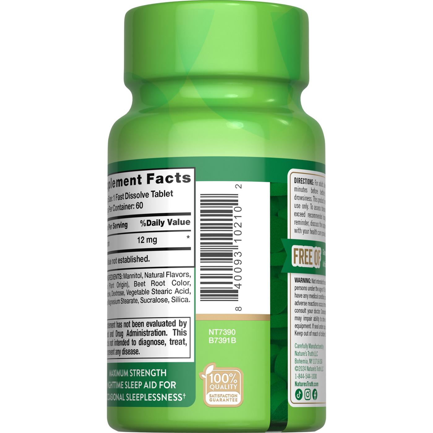 Nature's Truth Melatonin 12 mg, Berry Flavor; image 2 of 4