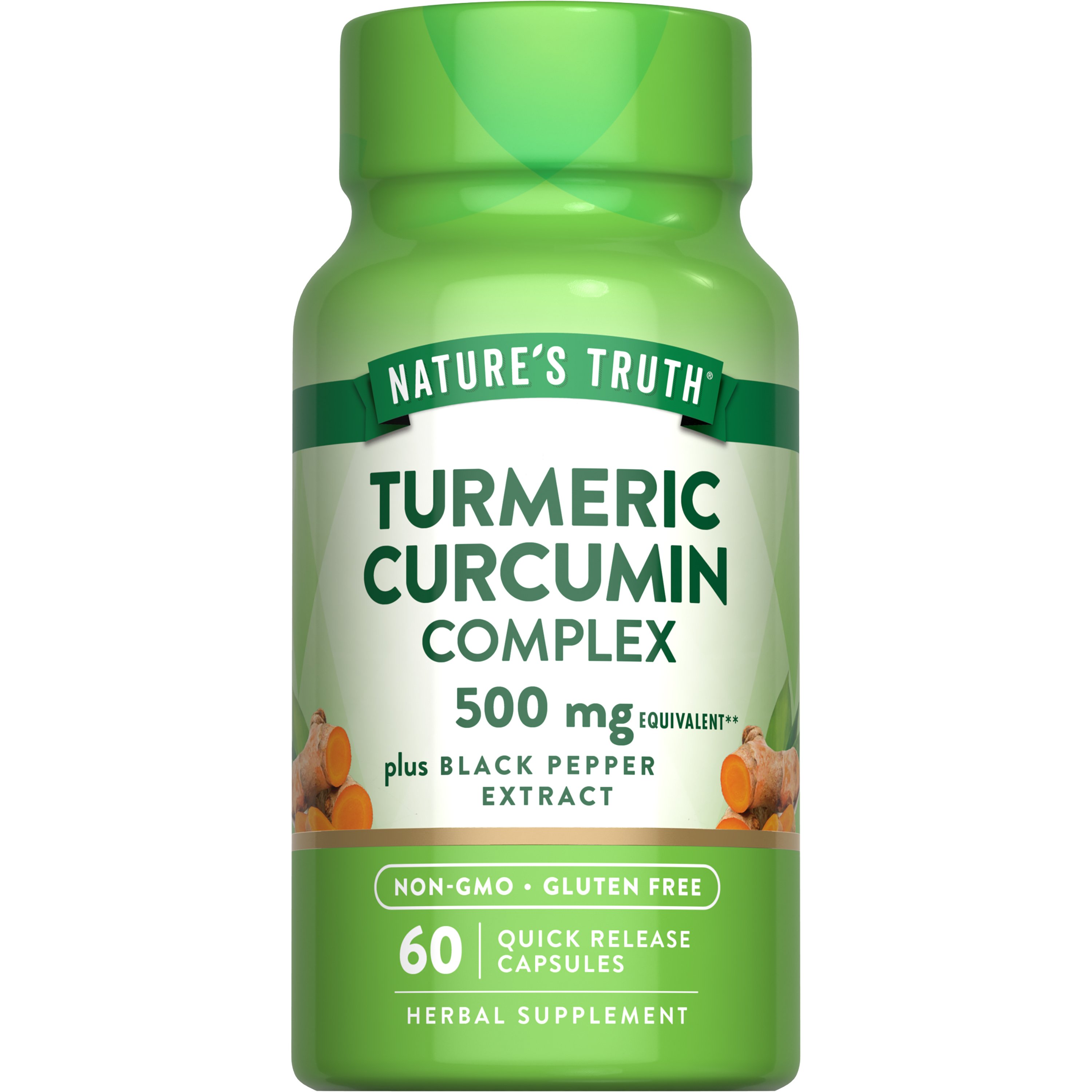 Nature's Truth Turmeric Curcumin Complex 500 mg Plus Black Pepper ...