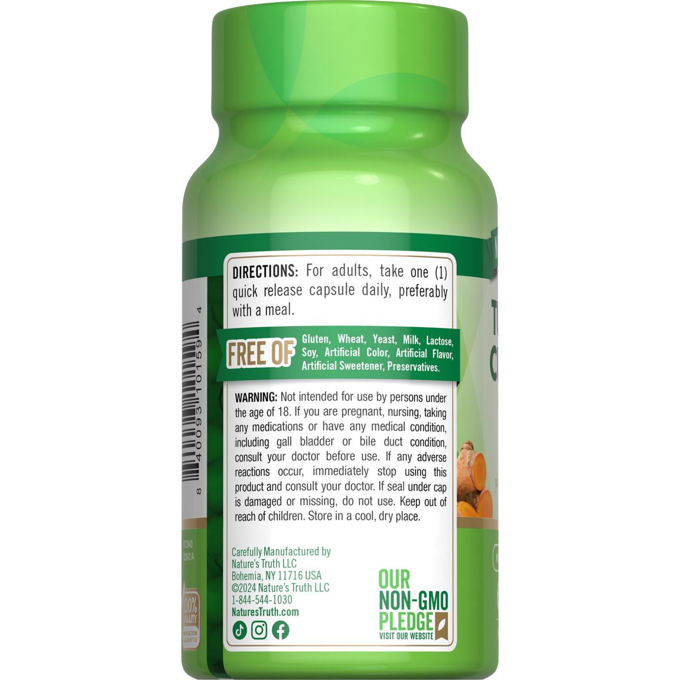 Nature's Truth Turmeric Curcumin Complex 500 mg Plus Black Pepper Extract; image 2 of 4