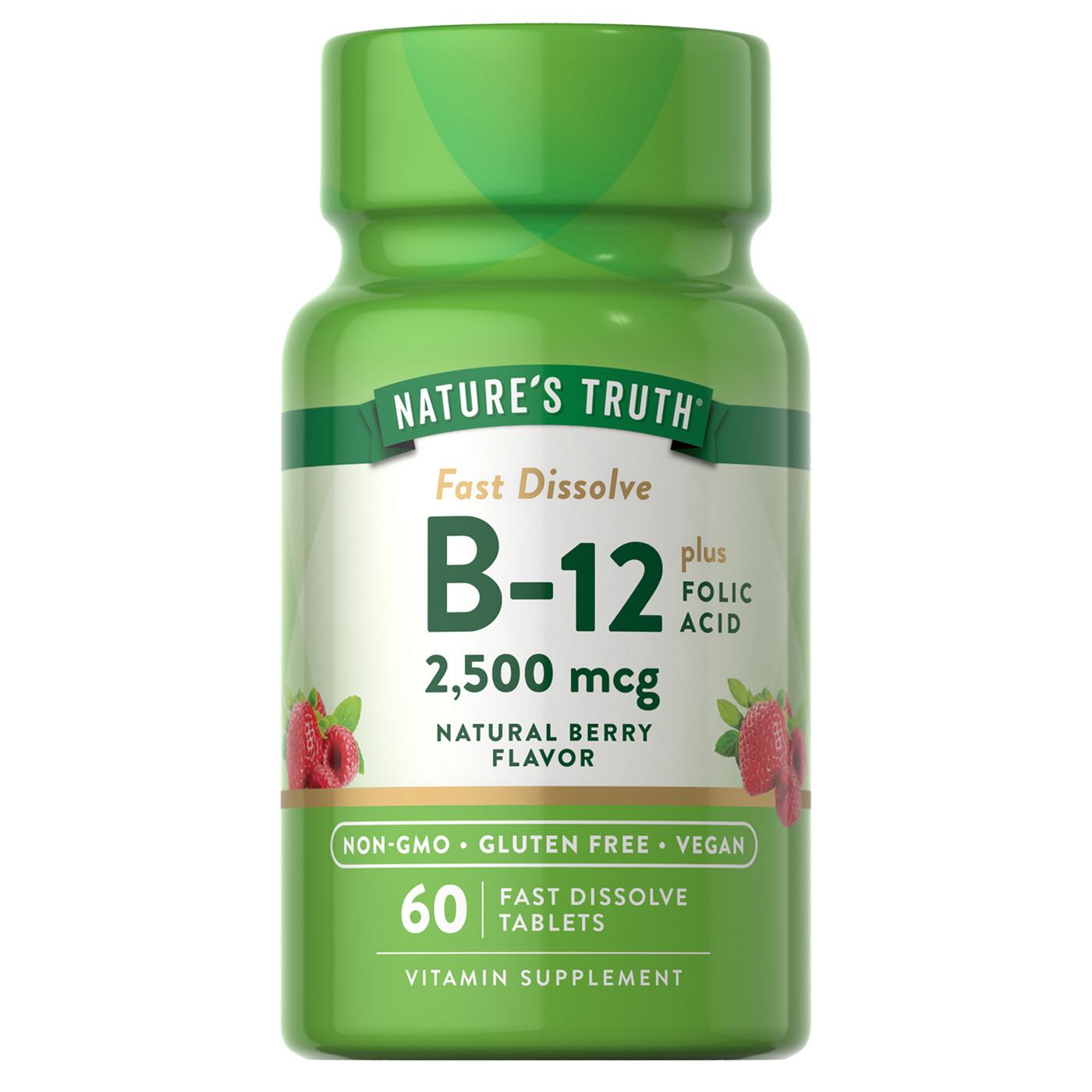 Nature's Truth Vitamin B-12 2,500 mcg plus Folic Acid; image 1 of 4
