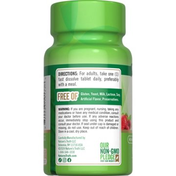 Nature's Truth B-12 + Folic Acid 2500mcg Fast-Dissolve Tablets - Berry Flavor