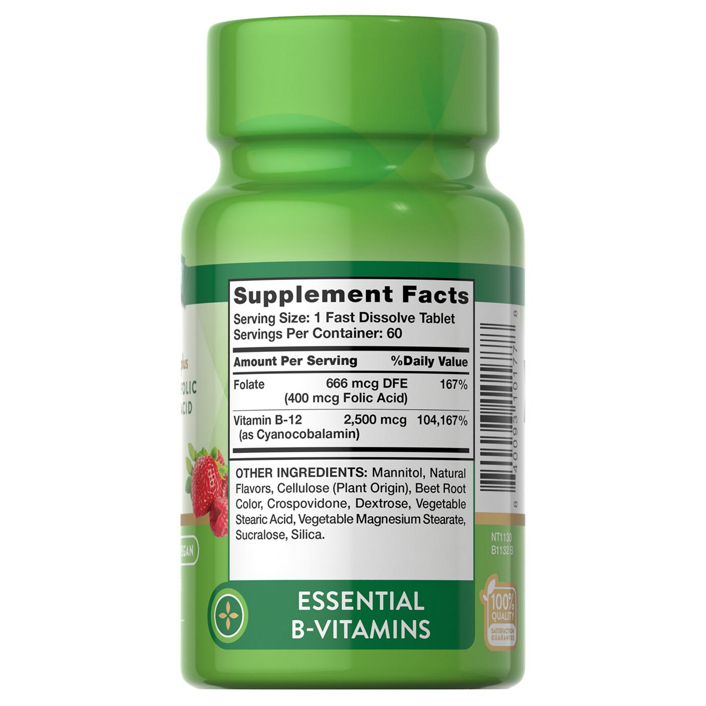 Nature's Truth Vitamin B-12 2,500 mcg plus Folic Acid; image 3 of 4