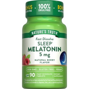 Nature's Truth Sleep Melatonin 5mg Fast-Dissolve Tablets - Berry Flavor, 90 ct