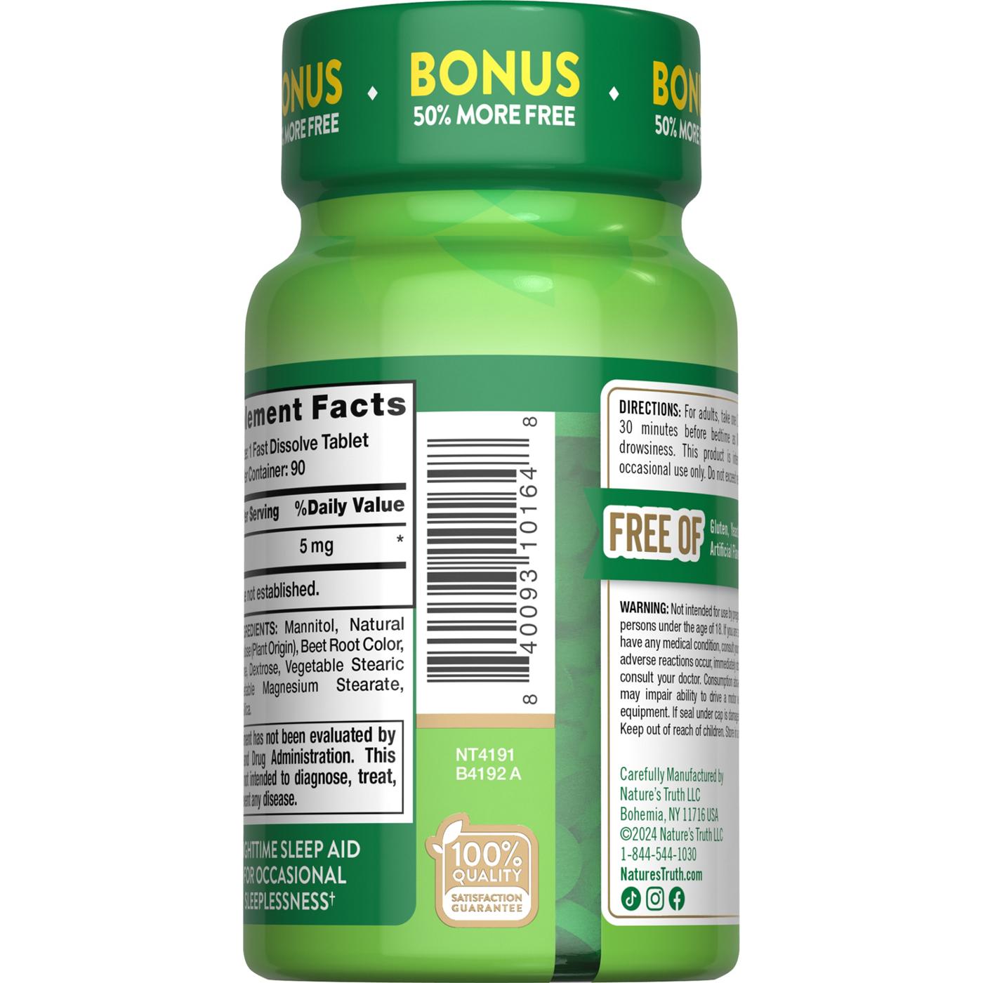 Nature's Truth Sleep Melatonin 5mg Fast-Dissolve Tablets - Berry Flavor; image 2 of 4