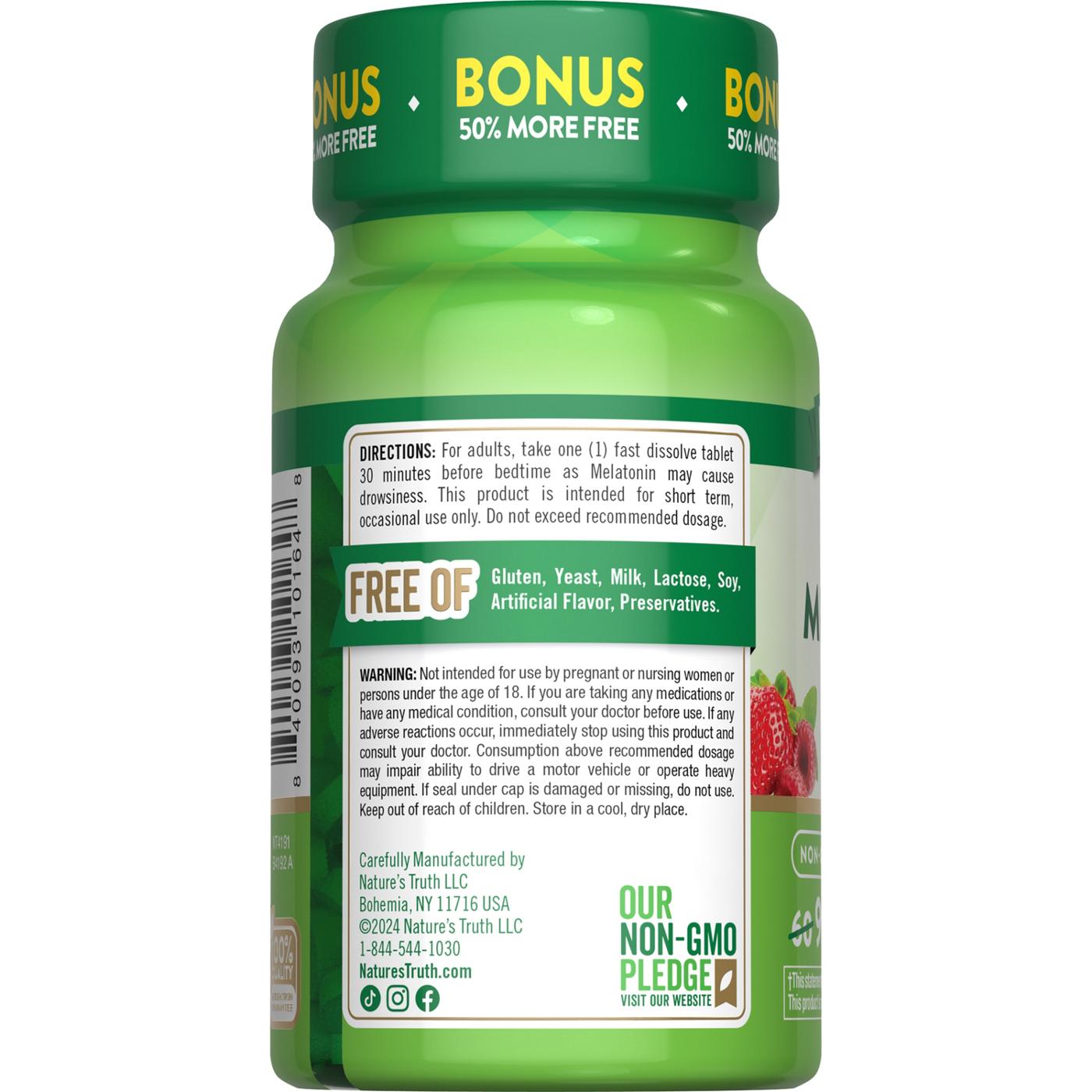 Nature's Truth Sleep Melatonin 5mg Fast-Dissolve Tablets - Berry Flavor; image 3 of 4