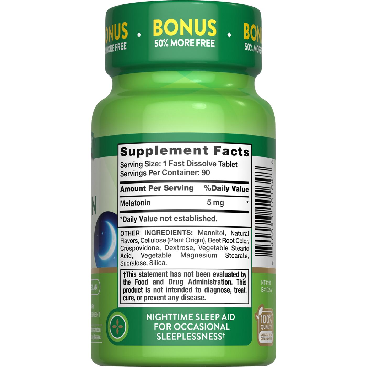 Nature's Truth Sleep Melatonin 5mg Fast-Dissolve Tablets - Berry Flavor; image 4 of 4