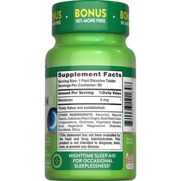 Nature's Truth Sleep Melatonin 5mg Fast-Dissolve Tablets - Berry Flavor, 90 ct