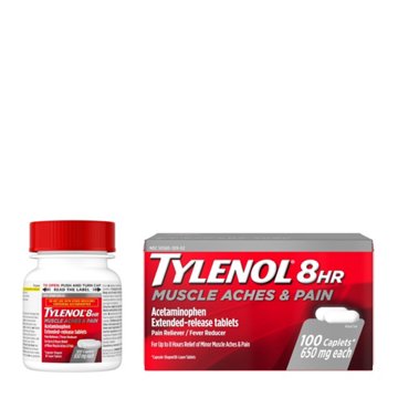 Tylenol 8-hr Muscle Aches & Pain Tablets, Acetaminophen, 100 ct