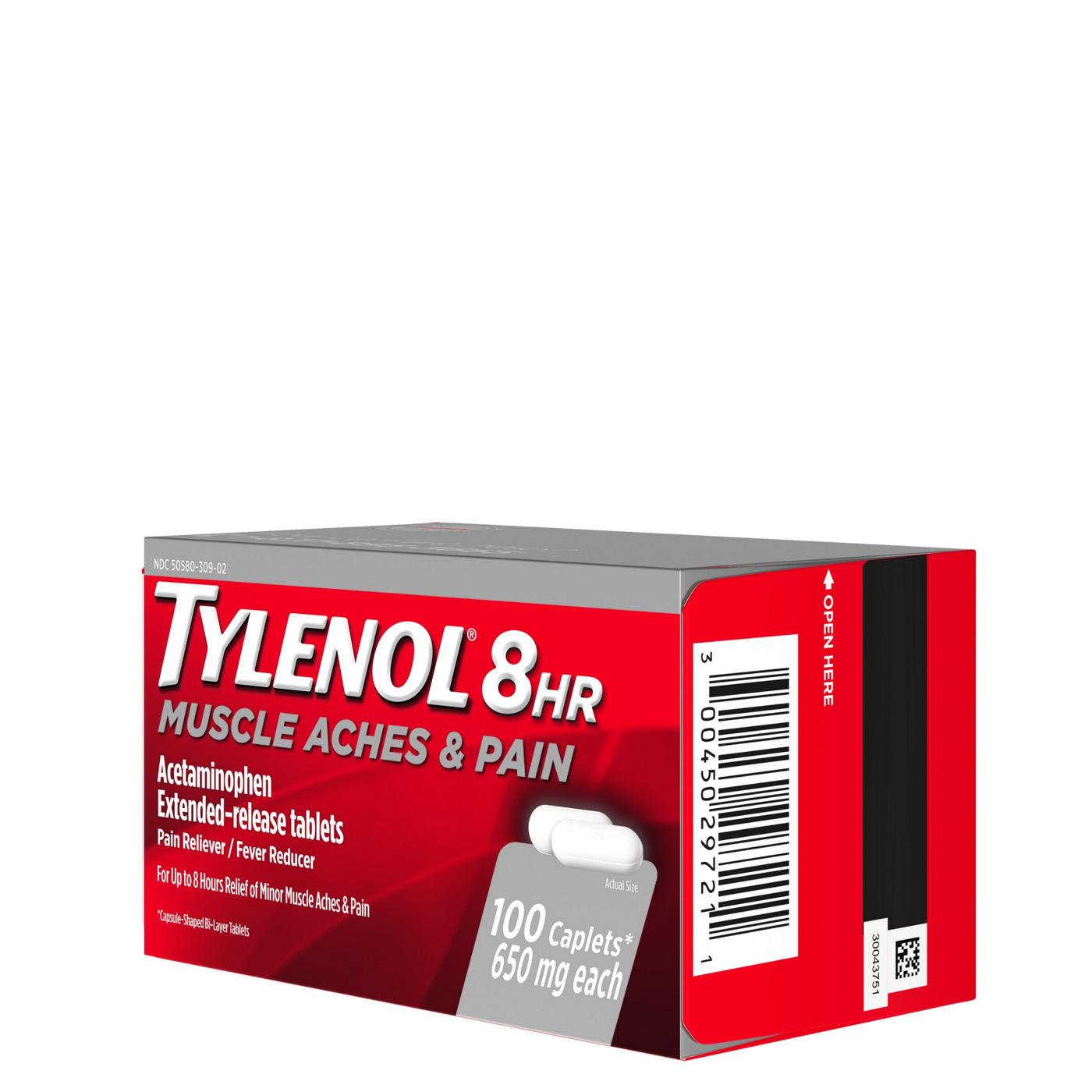 Tylenol 8-hr Muscle Aches & Pain Tablets, Acetaminophen; image 8 of 8