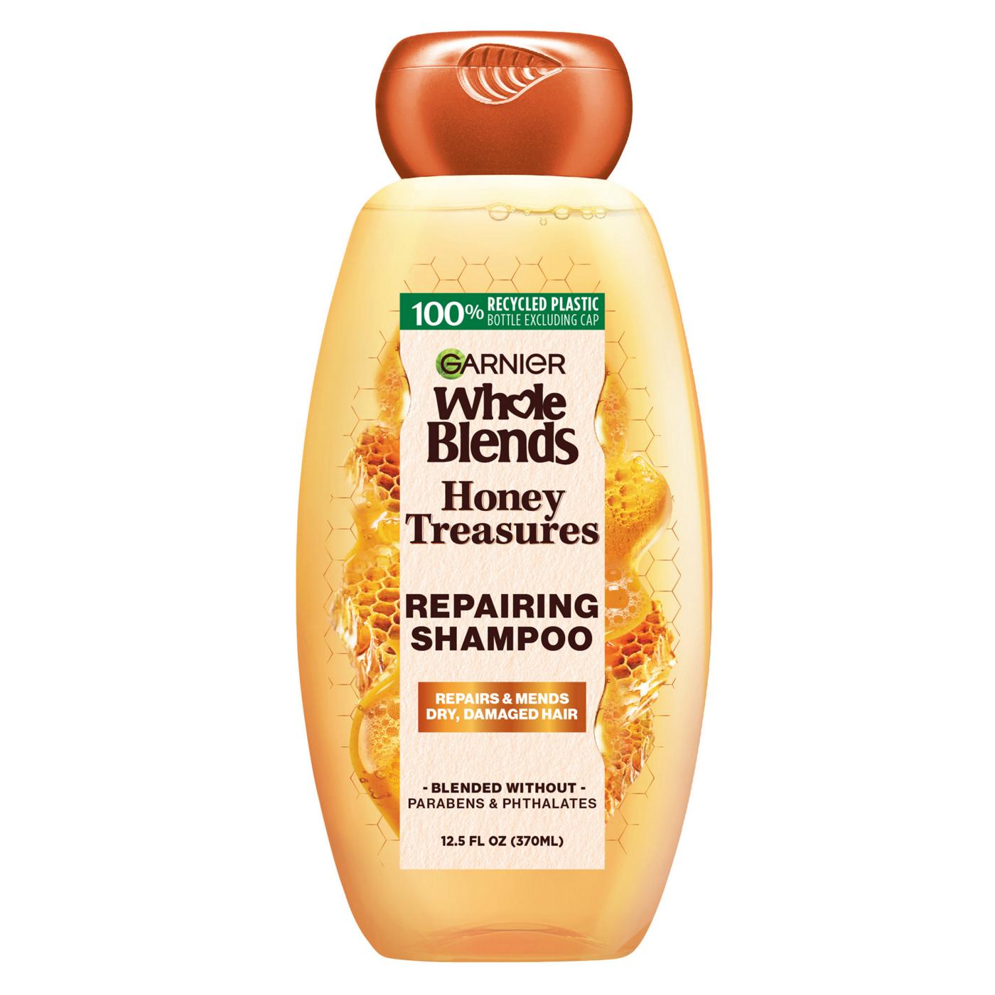 Garnier Whole Blends Honey Treasures Repairing Shampoo, For Damaged Hair; image 3 of 11