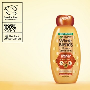Garnier Whole Blends Honey Treasures Repairing Shampoo, For Damaged Hair