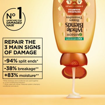 Garnier Whole Blends Honey Treasures Repairing Shampoo, For Damaged Hair