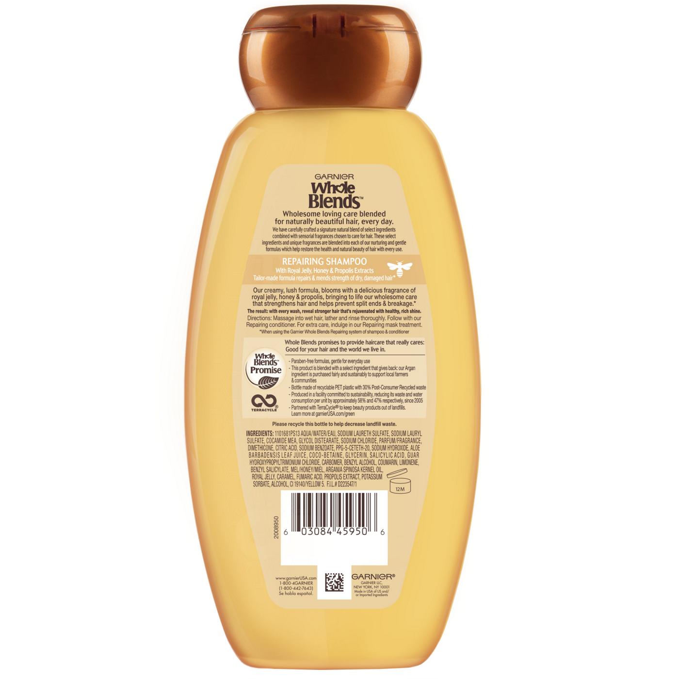 Garnier Whole Blends Honey Treasures Repairing Shampoo, For Damaged Hair; image 3 of 10