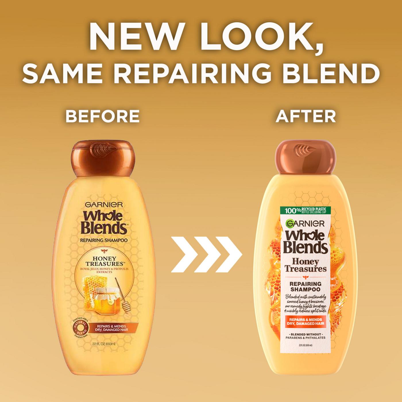 Garnier Whole Blends Honey Treasures Repairing Shampoo, For Damaged Hair; image 9 of 10