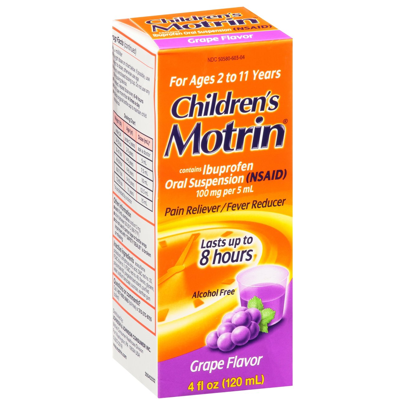 Children's Motrin Oral Suspension Pain Reliever Grape 100 mg Shop