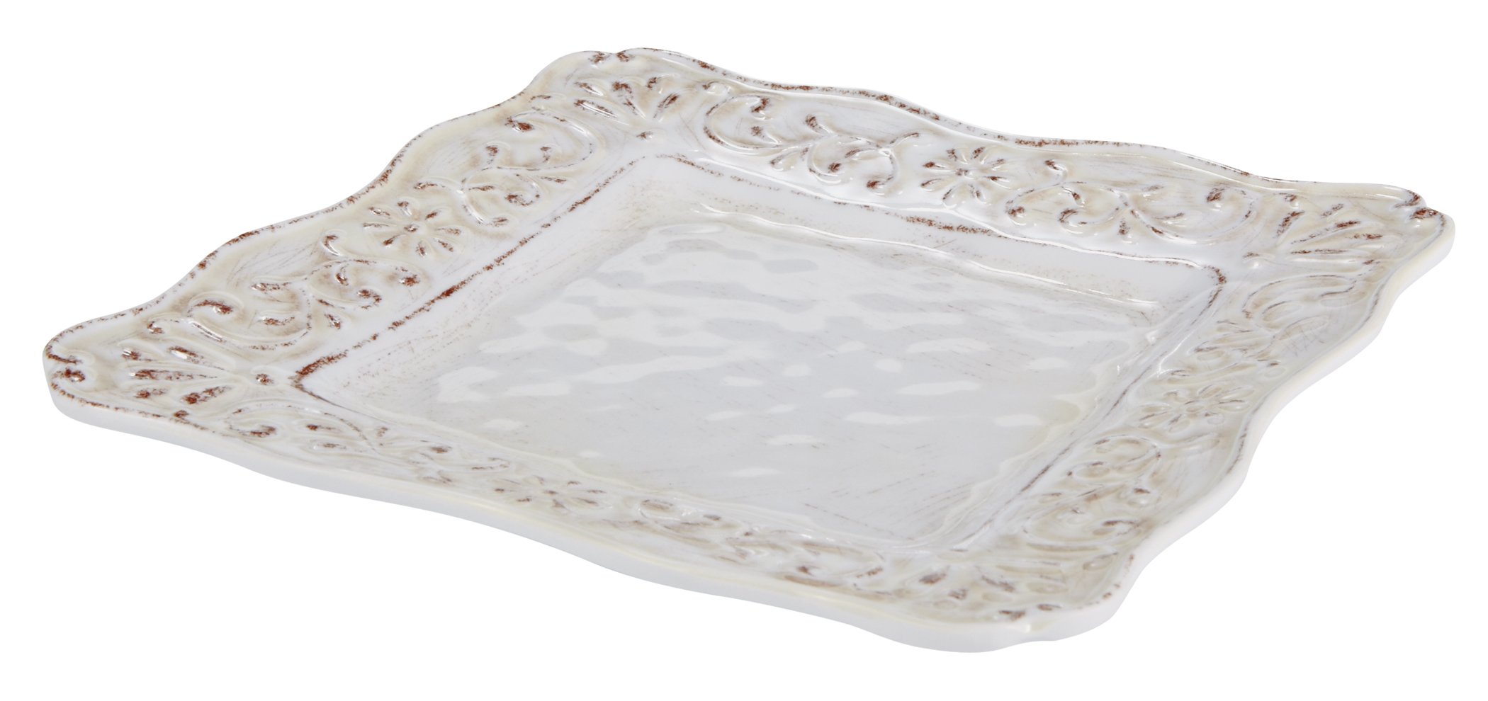 Dining Style Embossed Scroll Square Salad Plate Melamine Shop Dishes