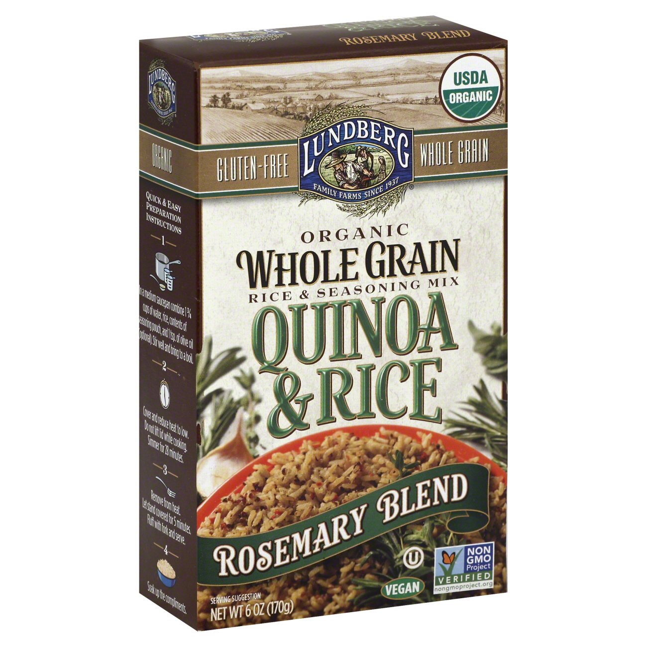 Lundberg Organic Whole Grain Quinoa and Rice, Rosemary Blend Shop Rice & grains at HEB