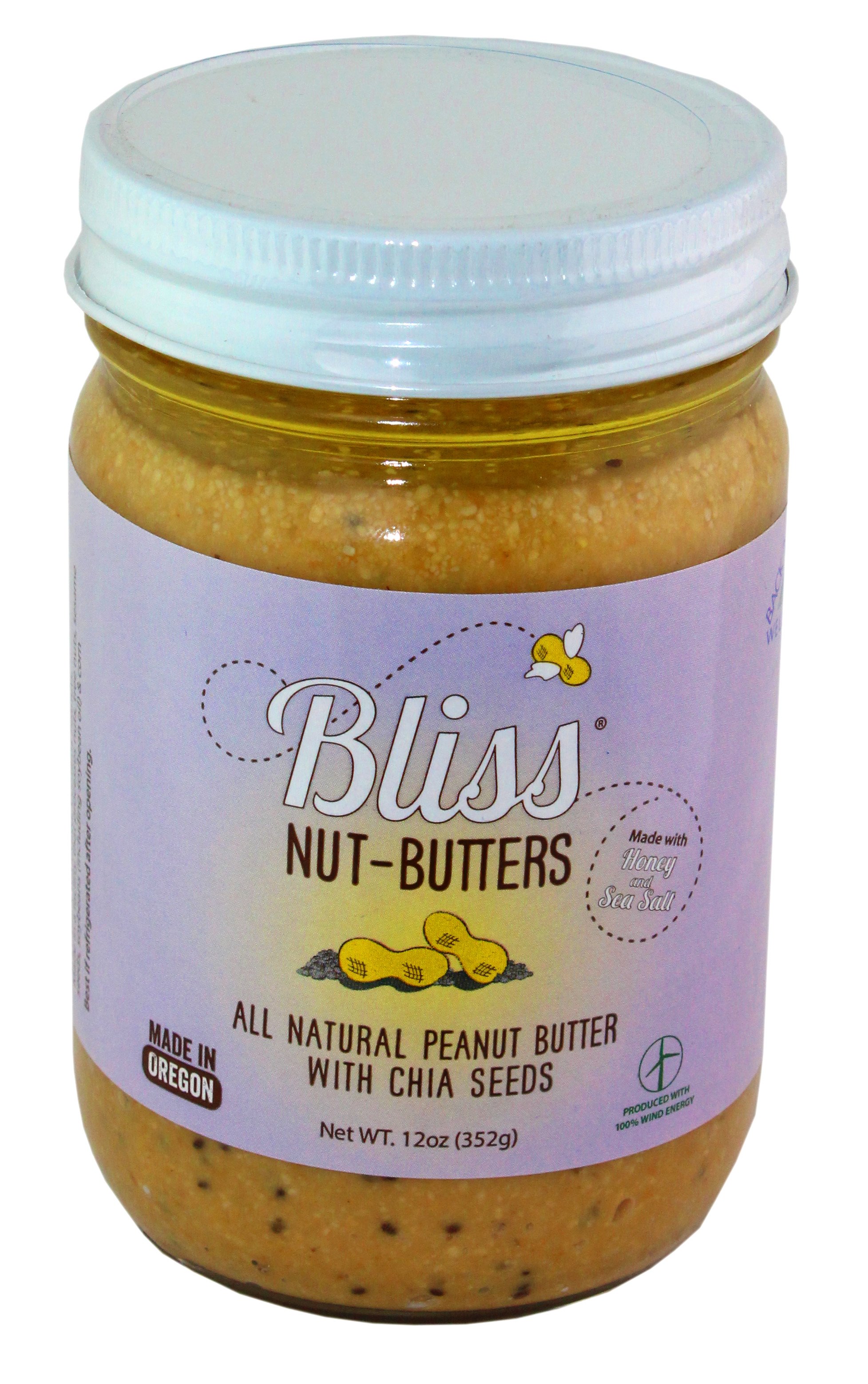 Bliss NutButters Bliss Peanut Butter Chia Seed Shop Peanut Butter at