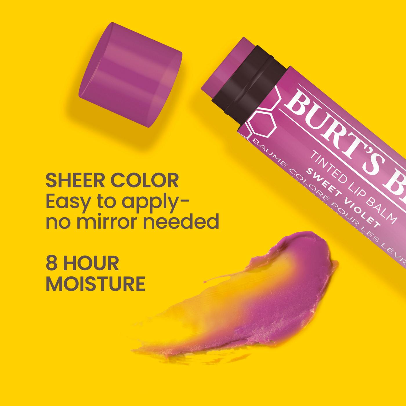 Burt's Bees Sweet Violet Tinted Lip Balm; image 7 of 13