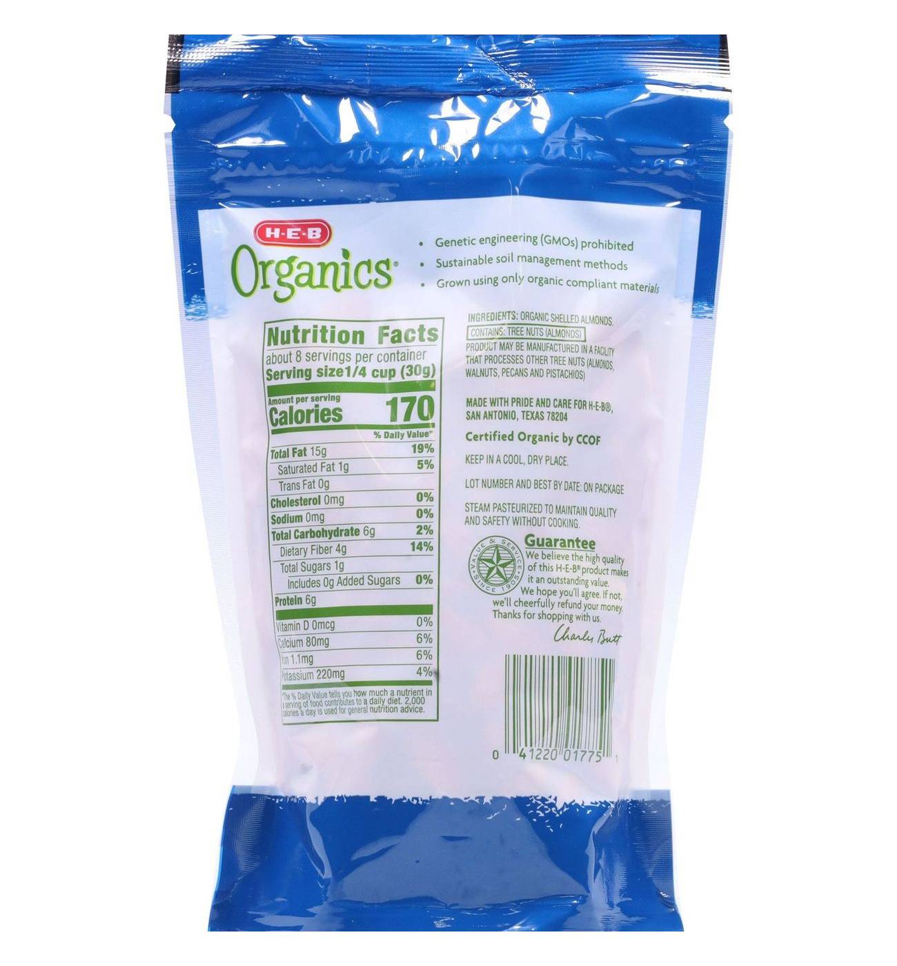 H-E-B Organics Raw Almonds; image 4 of 5