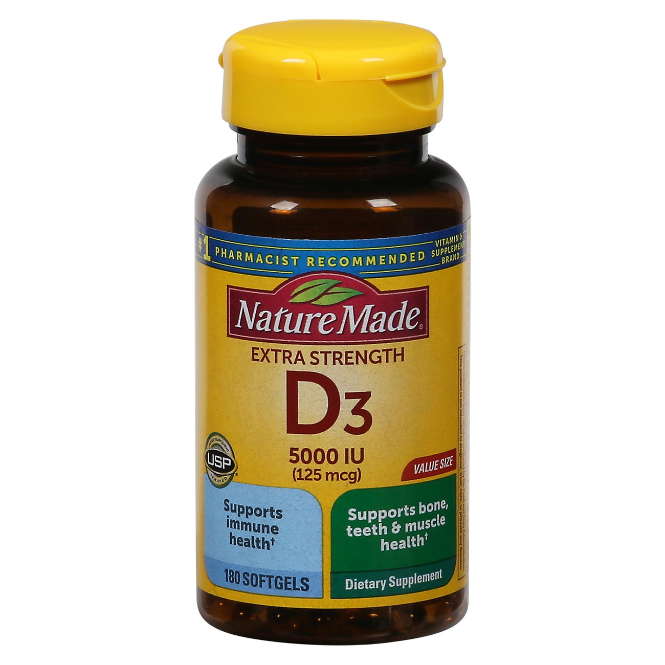 Afsnijden zak druiven Nature Made Vitamin D3 5000 IU Ultra Strength - Shop Vitamins & Supplements  at H-E-B