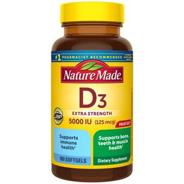 Nature Made Vitamin D3 5000 IU Ultra Strength, 180 ct